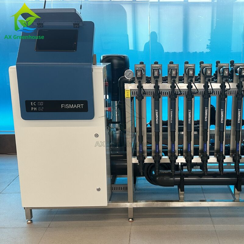 FISMART-C damla sulama gübre makinesi 9 gübre kanalı 304 paslanmaz çelik çerçeve ve hassaslıklı EC / PH kontrolü ile